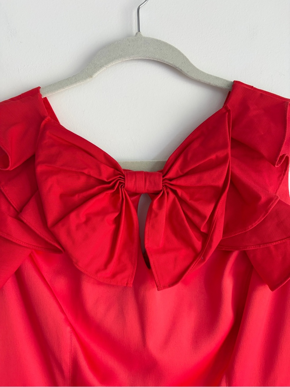Ted Baker Coral Red Bow Front Sleeveless Dress Size 3 - Picture 3 of 7